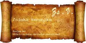 Zsinka Veronika névjegykártya